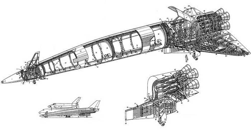 HOTOL чертеж Horizontal Take-off and Lanning космический самолет
