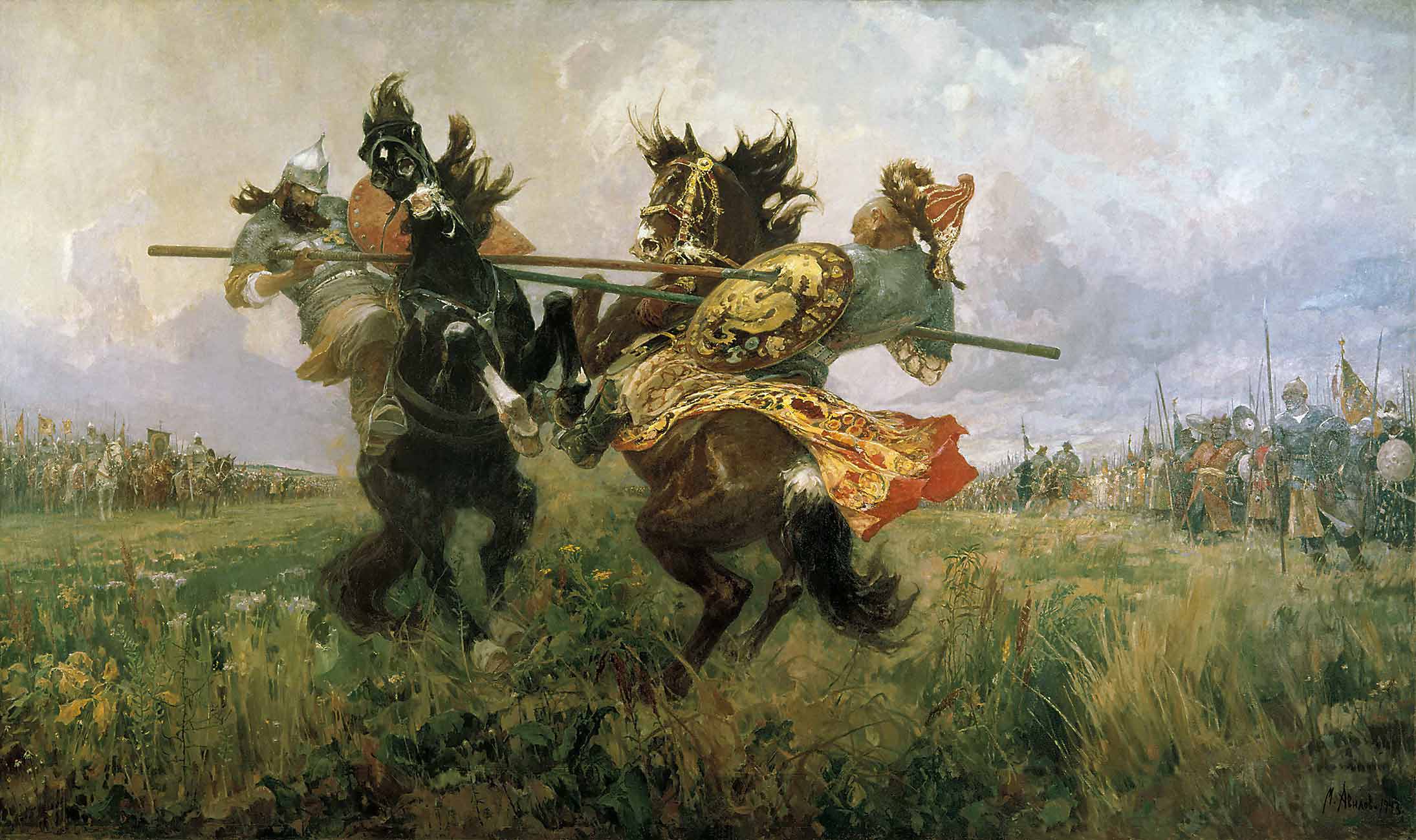 Outright Peresvet with Chelubey, 1380 Outright Peresvet with Chelubey, 1380