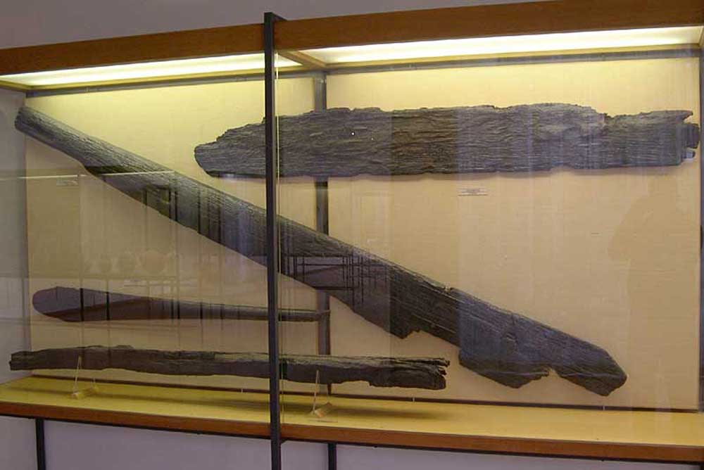 Parts from the excavations of the Kvalsund ship Parts from the excavations of the Kvalsund ship