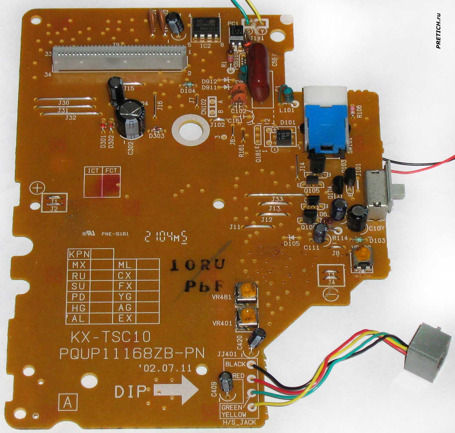 PQUP11168ZB-PN плата телефона Panasonic KX-TSC10 PQUP11168ZB-PN плата телефона Panasonic KX-TSC10