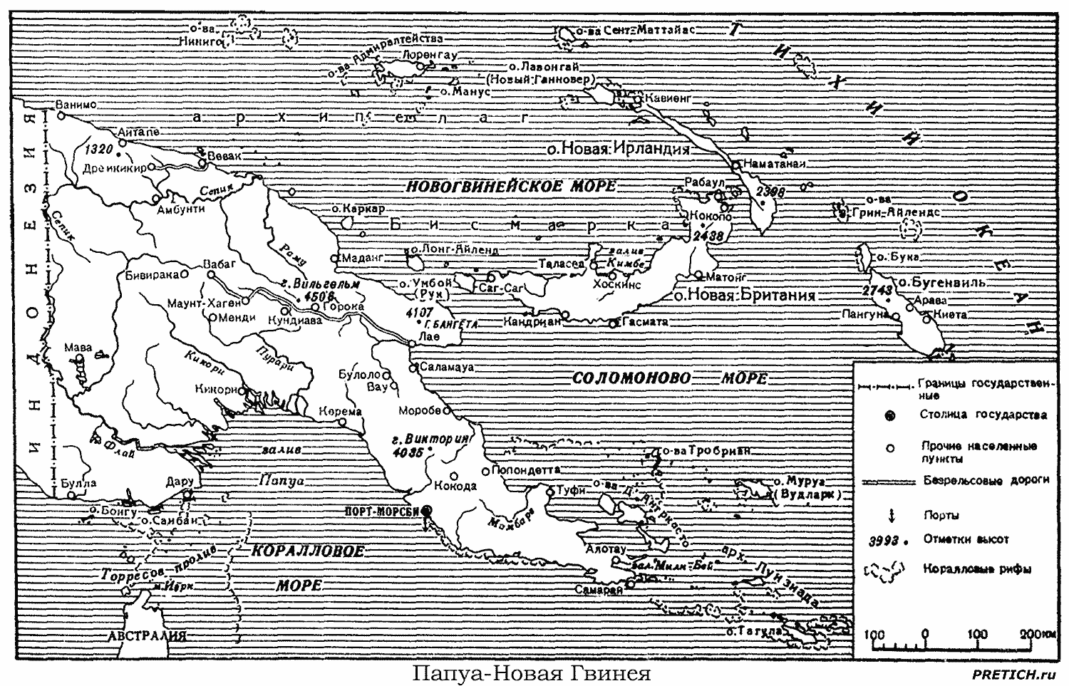 Папуа-Новая Гвинея карта, история, население, координаты Папуа-Новая Гвинея карта, история, население, координаты