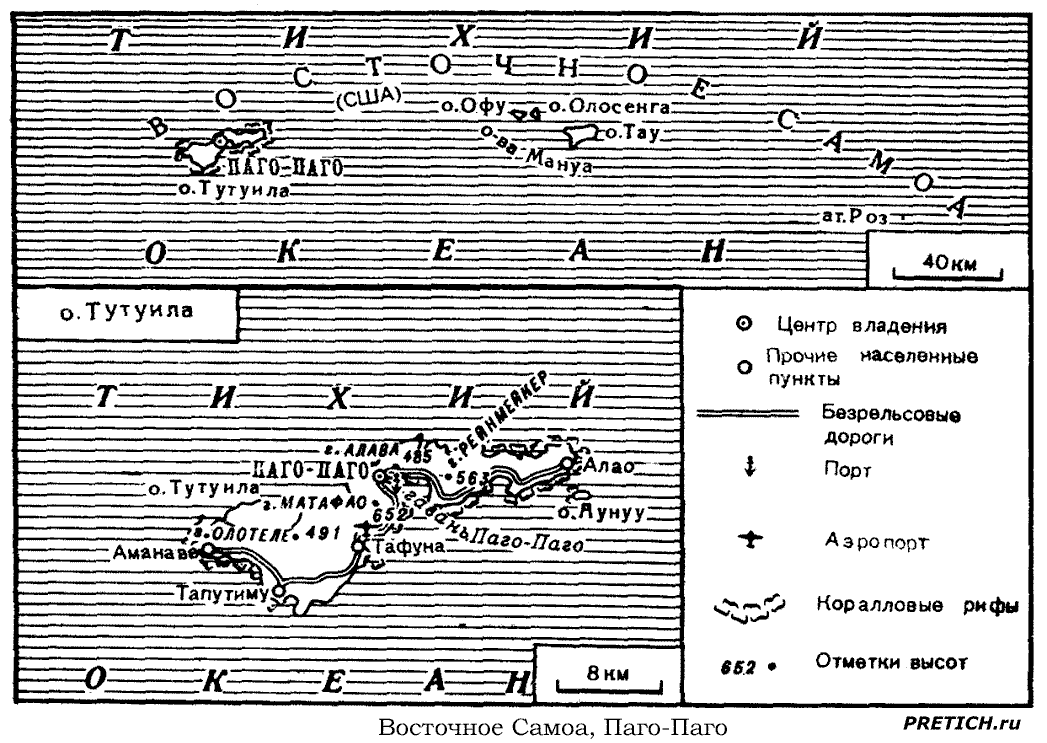 Восточное Самоа, Паго-Паго, Тутуила, карта, история Восточное Самоа, Паго-Паго, Тутуила, карта, история