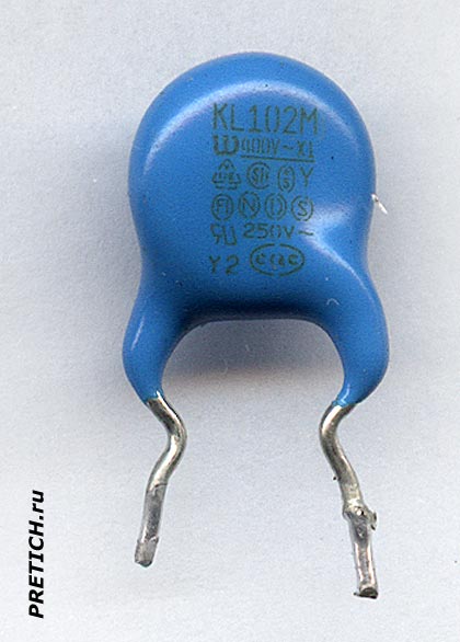 Варистор с маркировкой: KL102M W400V~X1 250V Варистор с маркировкой: KL102M W400V~X1 250V