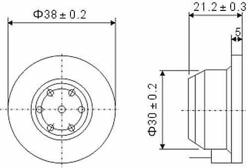 STR TA-155 чертеж динамического капсюля STR TA-155 чертеж динамического капсюля