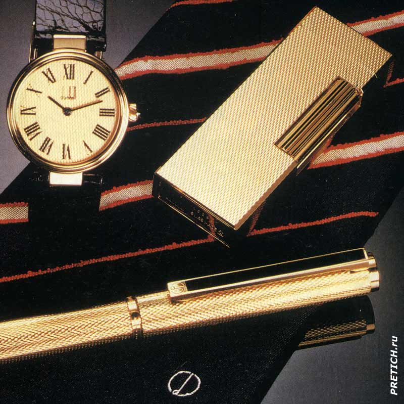 Dunhill London реклама золотых часов, зажигалок и ручек Dunhill London реклама золотых часов, зажигалок и ручек