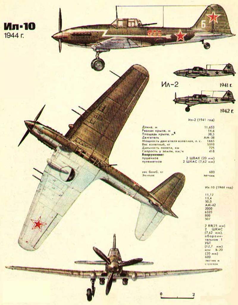 проекции штурмовика Ил-10, 1944 год проекции штурмовика Ил-10, 1944 год