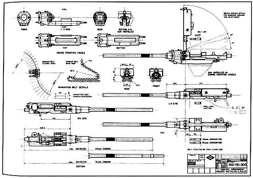 чертеж немецкой пушки MG 151 чертеж немецкой пушки MG 151
